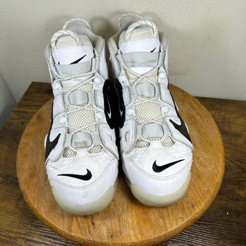 Nike Air More Uptempo 96 White Black Mens Size 12 DQ5014-100 Basketball Shoes